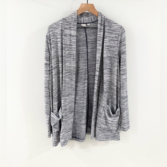 Gap Long Sleeve Striped Open Front Cardigan Blue Size Small - Picture 2 of 7